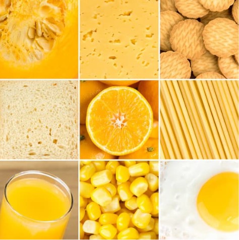 alimentos de color amarillo